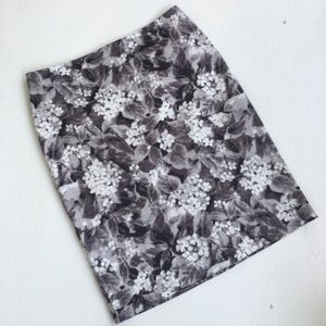 Talbots Grey Floral Skirt
